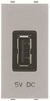 Розетка USB тип A без рамки ABB Niessen Zenit 1-м. 1 мод. 2000 мА N2185.2 PL серебро картинка